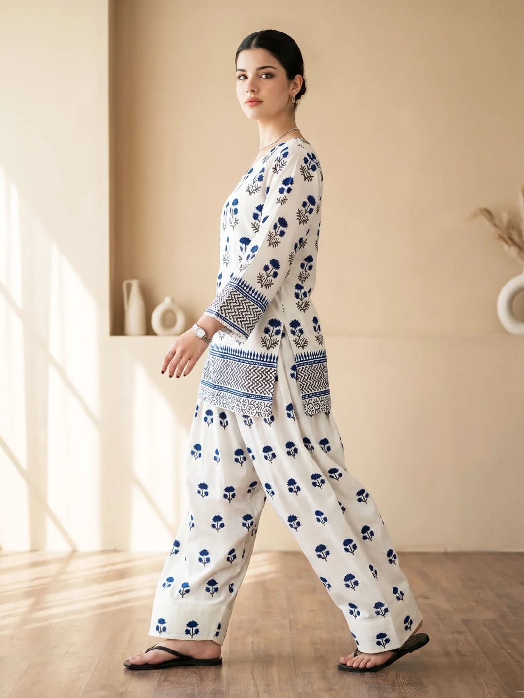 Azure Bloom 2pc Dress(Farshi Shalwar)