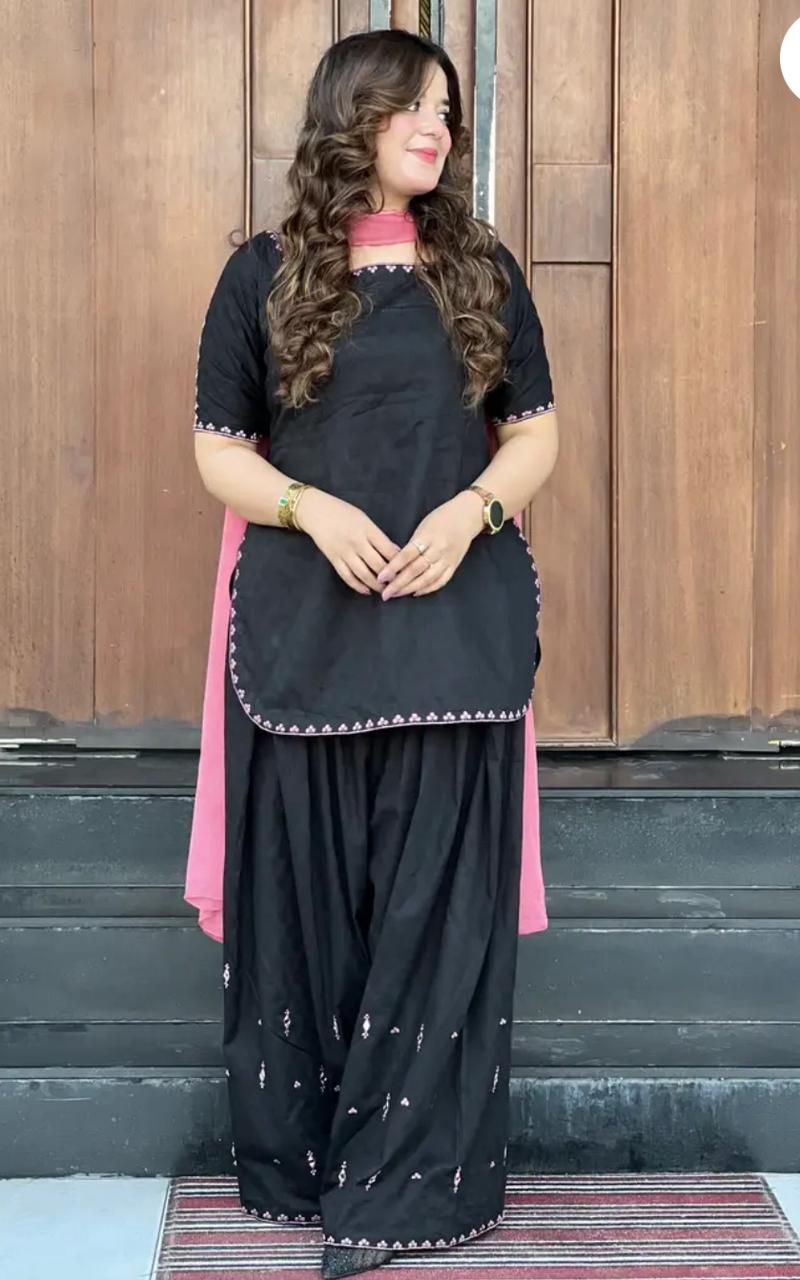 leyli black 3pc embroidered dress farshi shalwar