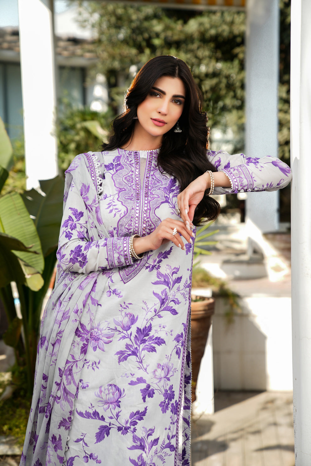 Wavy Embroidered+printed 3pcs