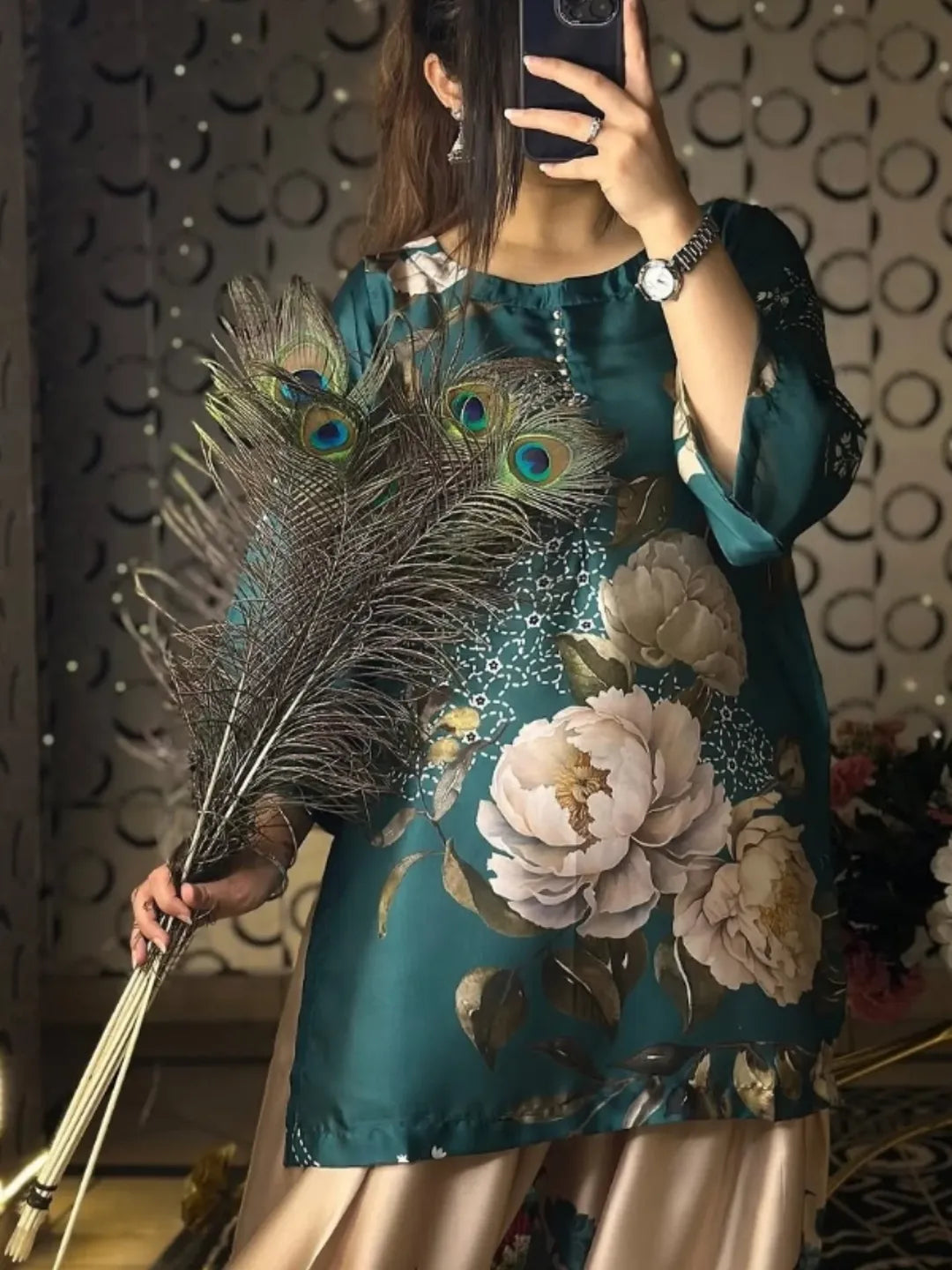 Teal Blossom 2pc Dress (Farshi Shalwar)